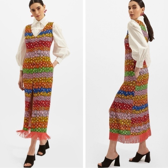 LA DoubleJ Crepe Jersey Stretch Midi Coverup Beach Dress in Pride Daisy size XS - Picture 16 of 16